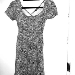 Cheetah print dress w/ cross back